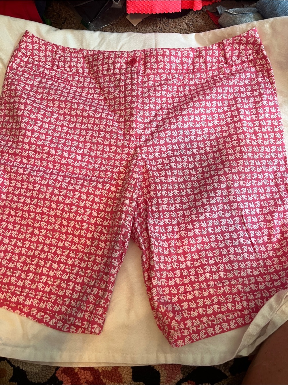 Women’s Pink fish  Printed Stretch Shorts